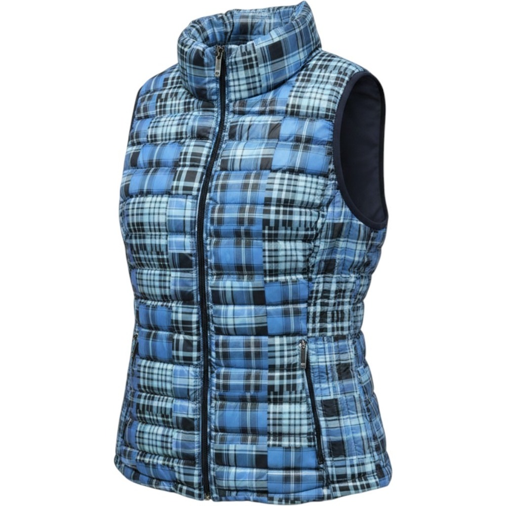 Tommy Hilfiger Puffer Vest Womens M Blue Packable Quilted Lightweight Travel EUC